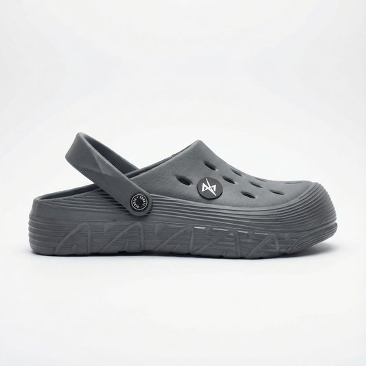 Unisex Dark Grey Lightweight Clogs | Cushioned Comfort Slip-On Footwear