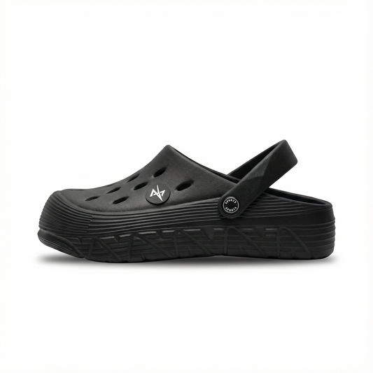 Men’s & Women’s Lightweight Black Clogs | Cushioned Comfort Slip-On Sandals