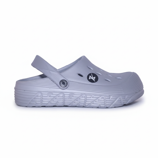Unisex Silver Comfort Clogs | Lightweight Cushioned Slip-On Footwear