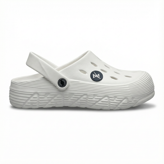 Unisex White Comfort Clogs | Lightweight Cushioned Slip-On Footwear