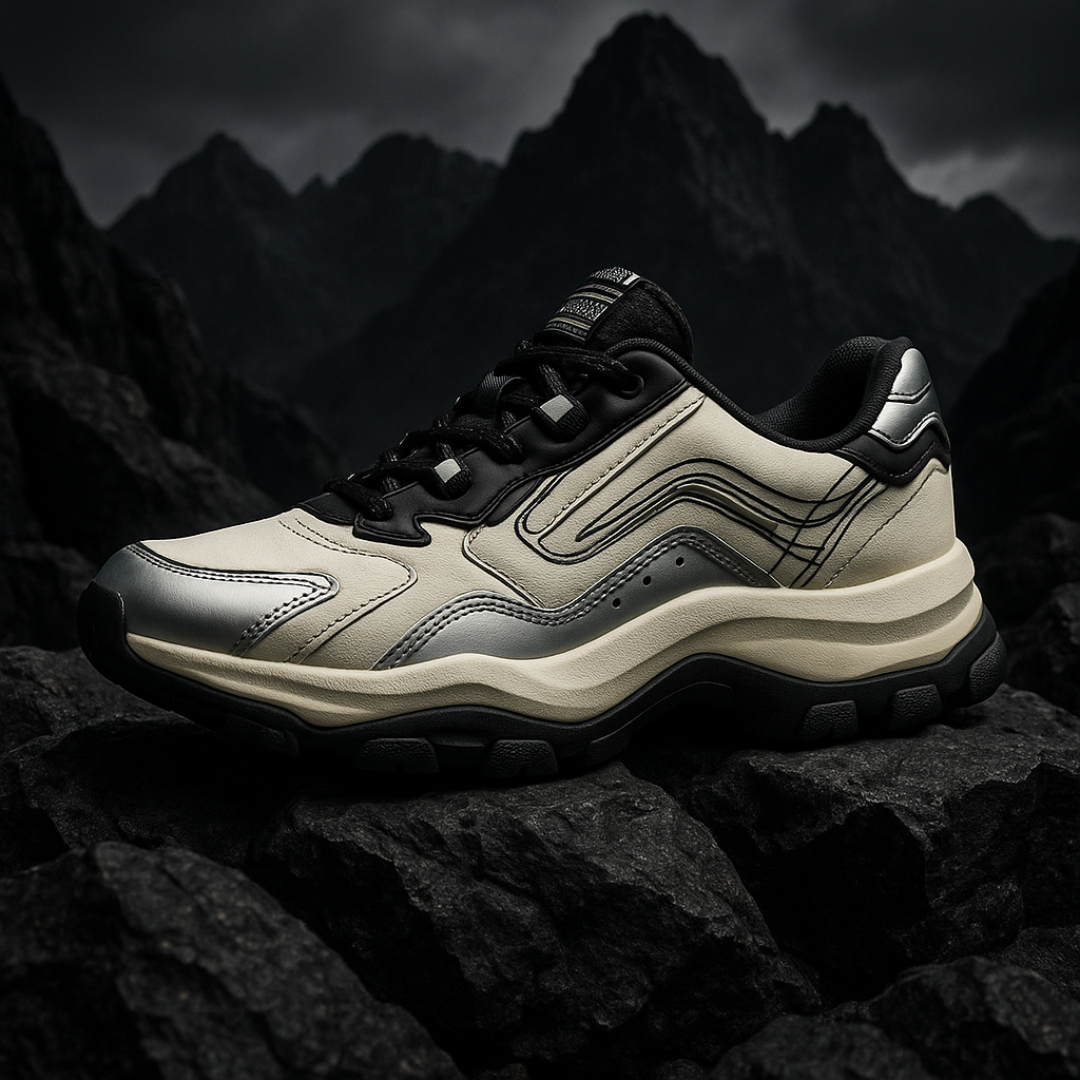 Zubax Men’s Chunky Sneakers | Latest Stylish White & Silver Casual Shoes for Daily Wear & Outdoors - Image 3