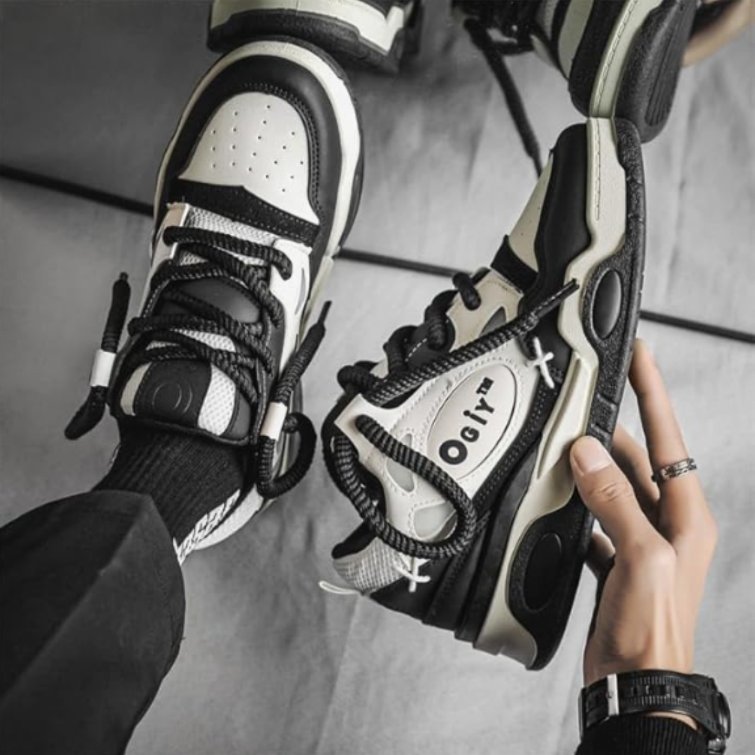 Zubax OgiY Unisex Chunky Sneakers | Stylish Black & White Casual Shoes for Men & Women | Latest Design for Daily & College Wear - Image 3