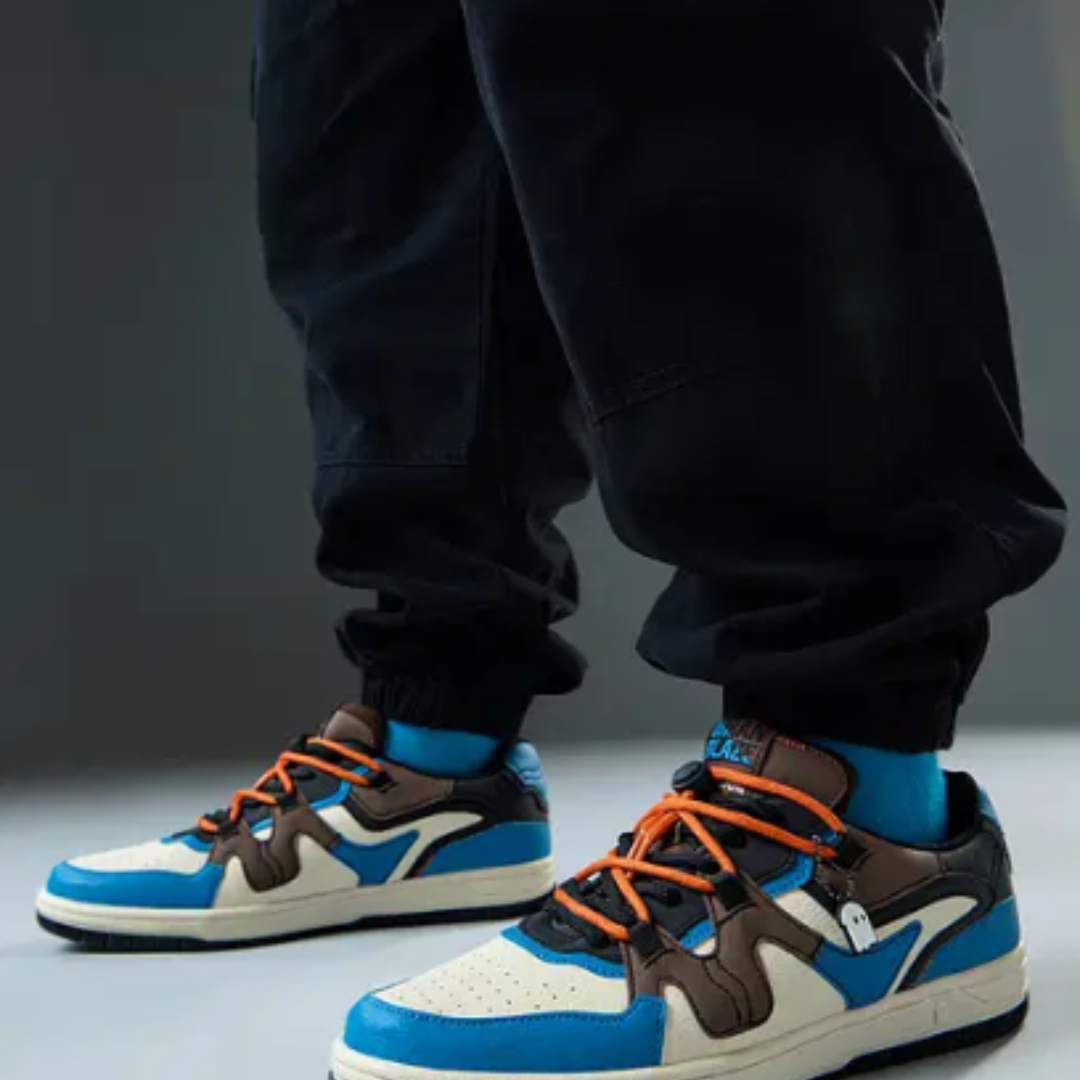 Zubax Men’s Colourblocked Retro Fashion Sneakers | Stylish Blue & Brown High-Street Casual Shoes for Men - Image 2