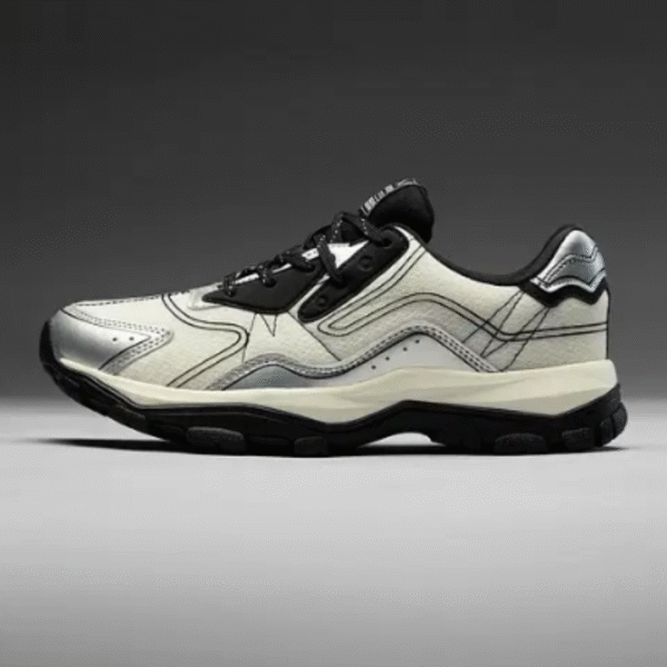 Zubax Men’s Chunky Sneakers | Latest Stylish White & Silver Casual Shoes for Daily Wear & Outdoors - Image 2