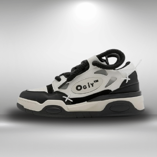 Zubax OgiY Unisex Chunky Sneakers | Stylish Black & White Casual Shoes for Men & Women | Latest Design for Daily & College Wear - Image 2